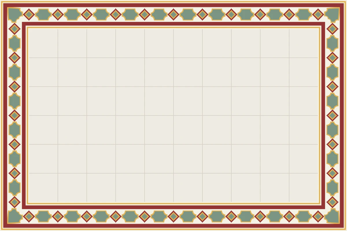 Complete repeated pattern for Estambul I Cenefa handcrafted cement tile