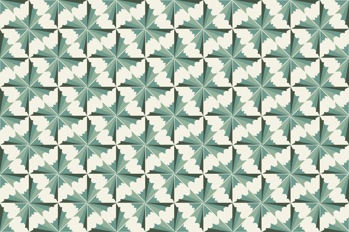 Complete repeated pattern for Fladdermus handcrafted cement tile
