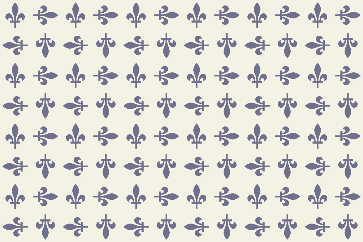 Complete repeated pattern for Flor De Liz handcrafted cement tile