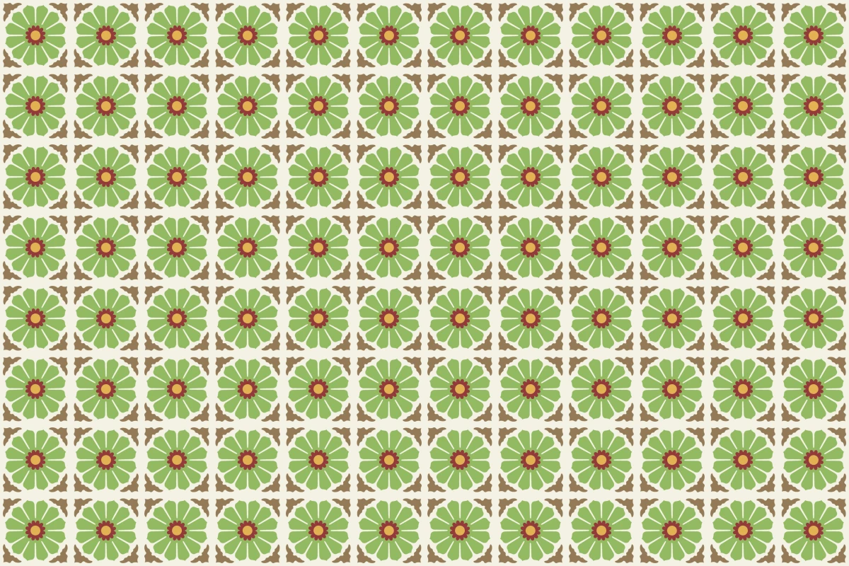 Patrón completo repetido del mosaico artesanal Flower
