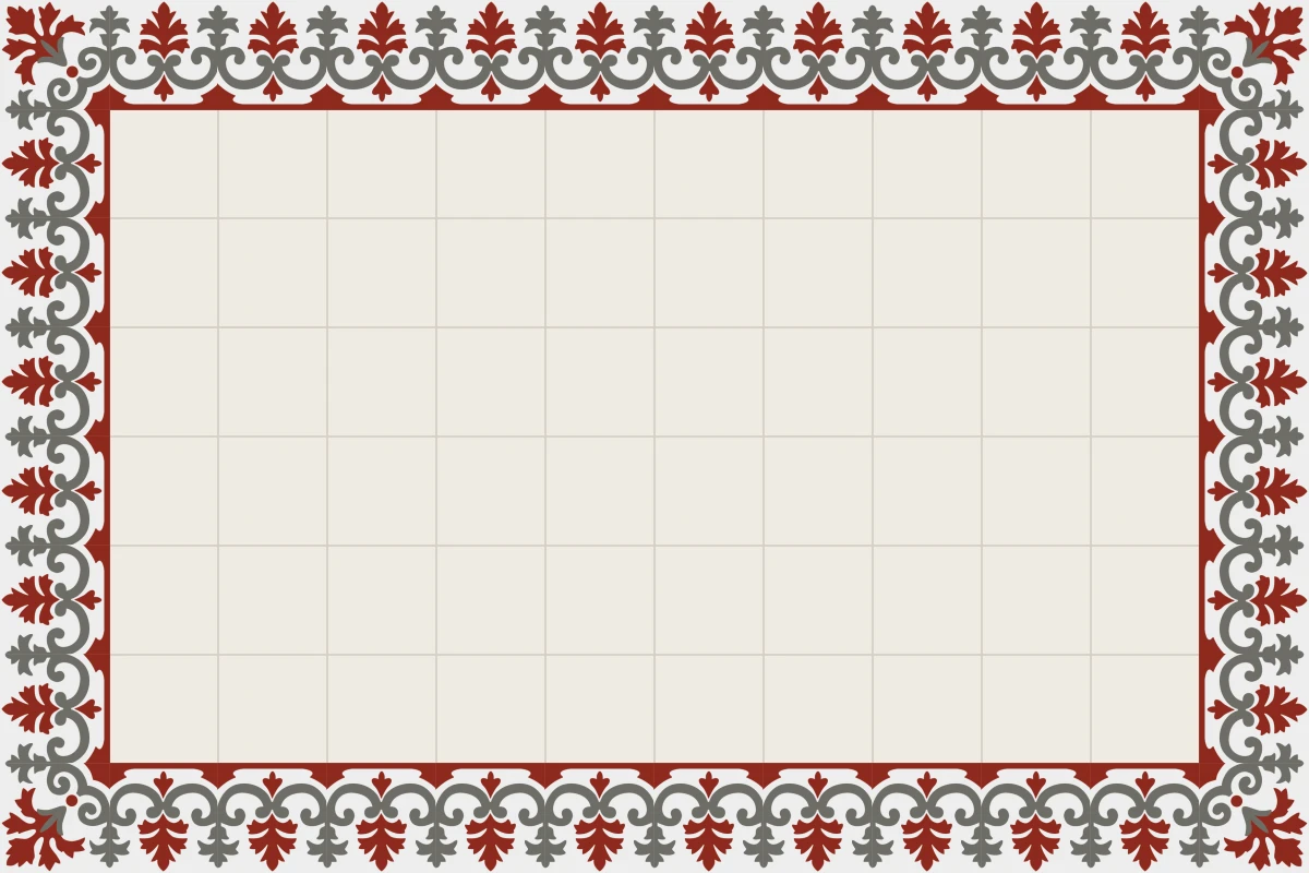 Complete repeated pattern for Forrest Cenefa handcrafted cement tile