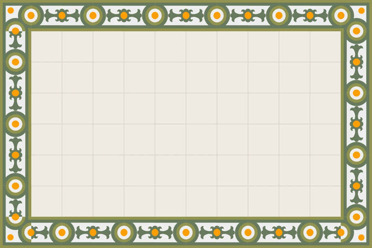 Complete repeated pattern for Gaelia Esquina handcrafted cement tile