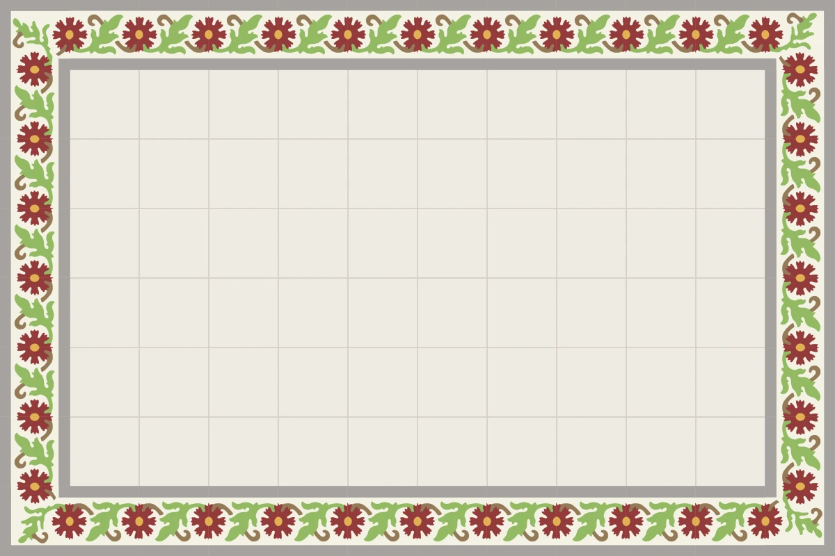 Complete repeated pattern for Garden Esquina handcrafted cement tile