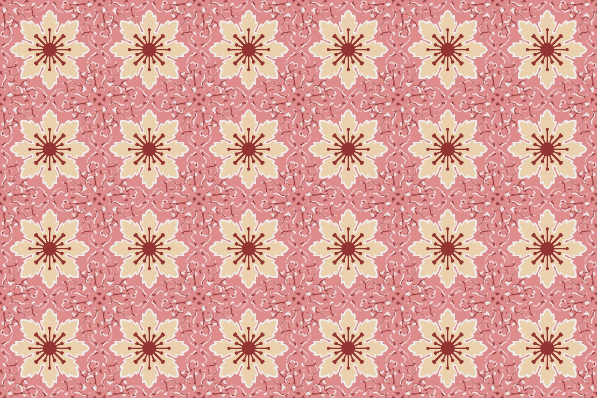 Complete repeated pattern for Hoja De Arce handcrafted cement tile