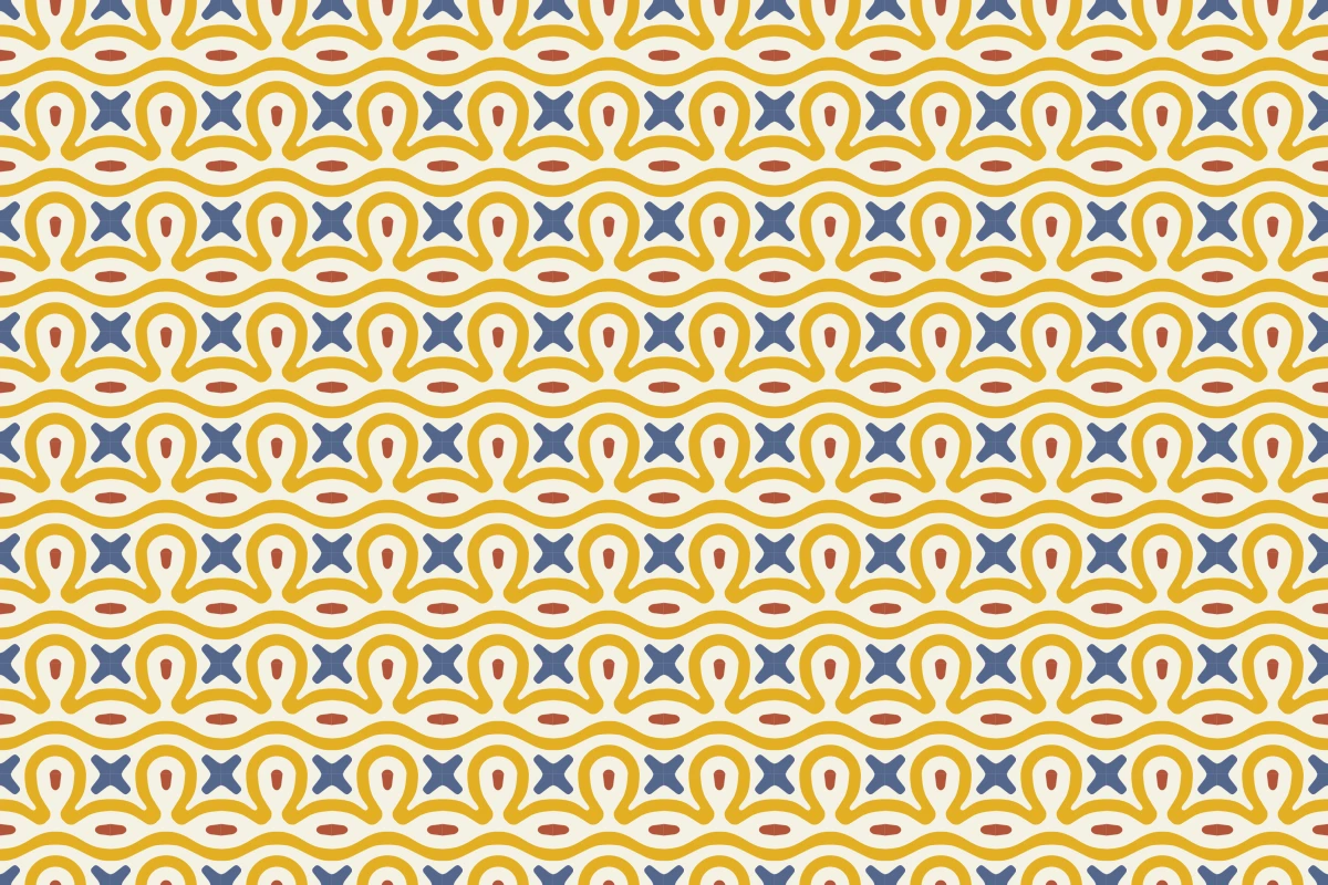 Complete repeated pattern for Jaramillo 15 X 15 handcrafted cement tile