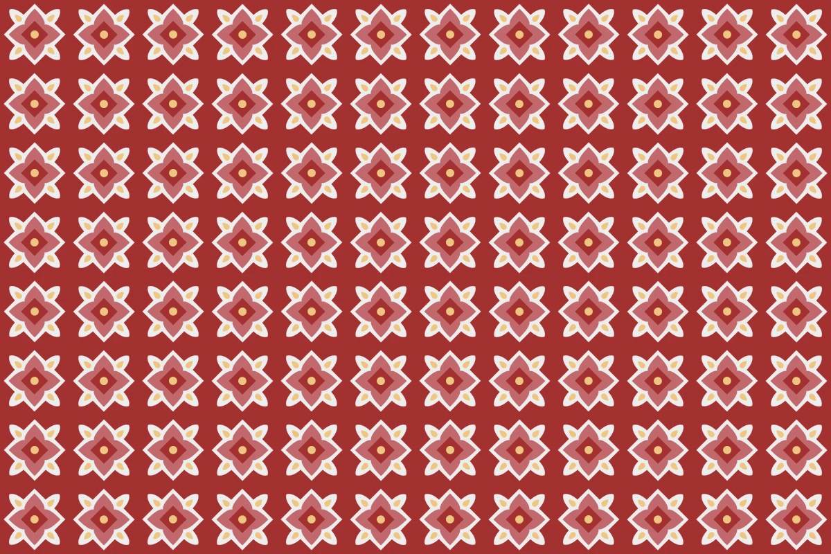 Complete repeated pattern for Lilas handcrafted cement tile