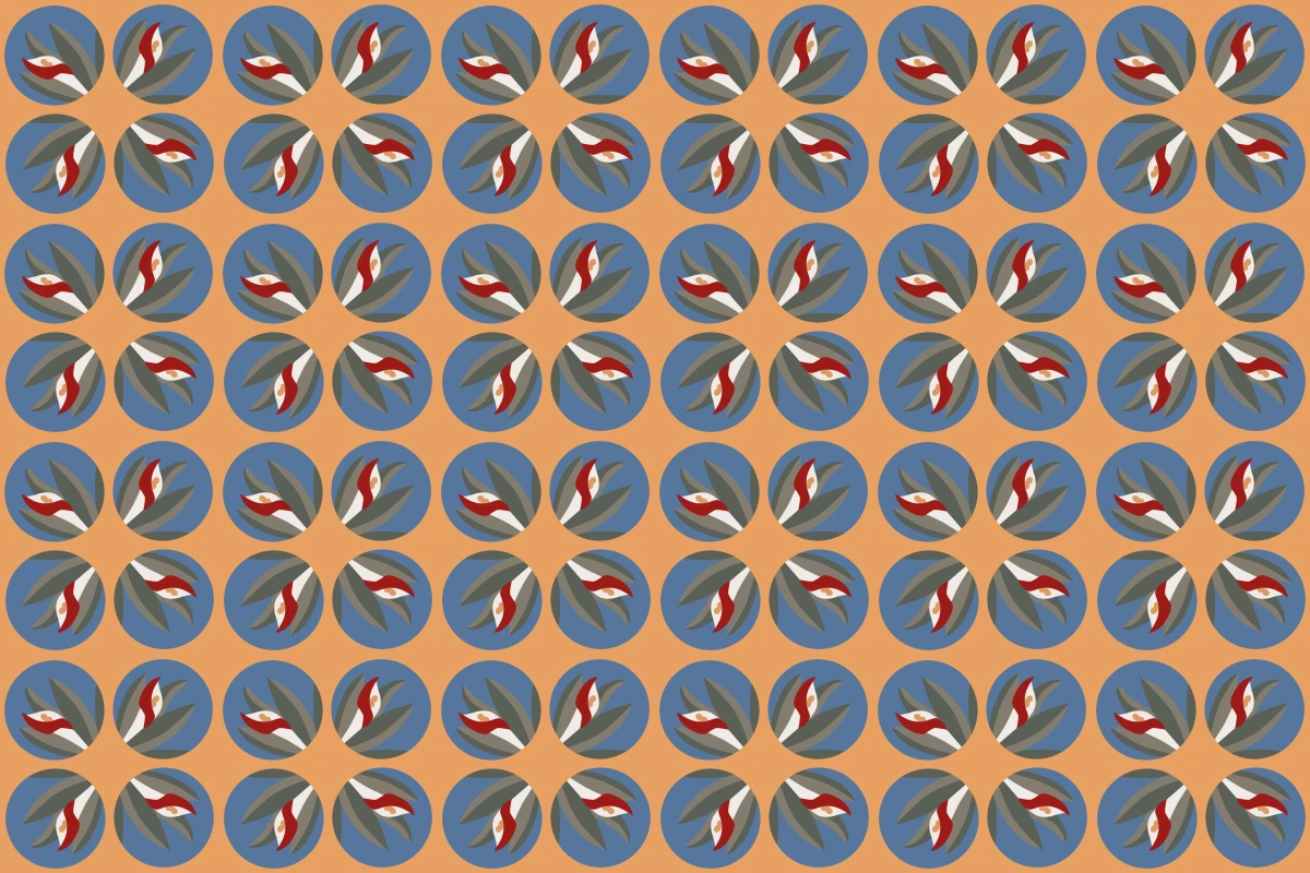 Patrón completo repetido del mosaico artesanal Lirio