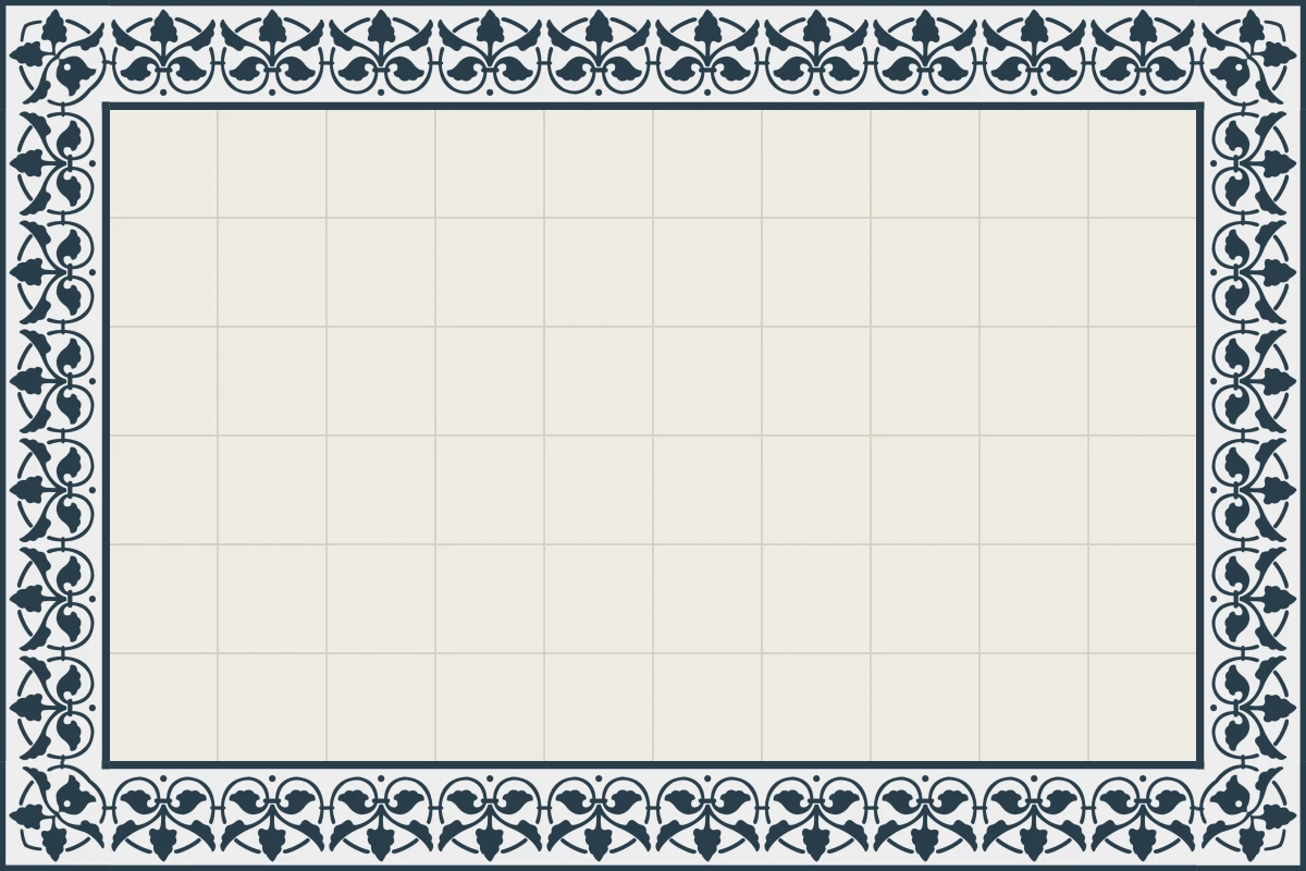 Complete repeated pattern for Nature Esquina handcrafted cement tile