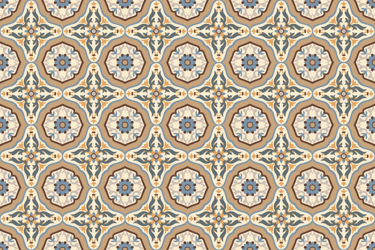 Complete repeated pattern for Niza handcrafted cement tile