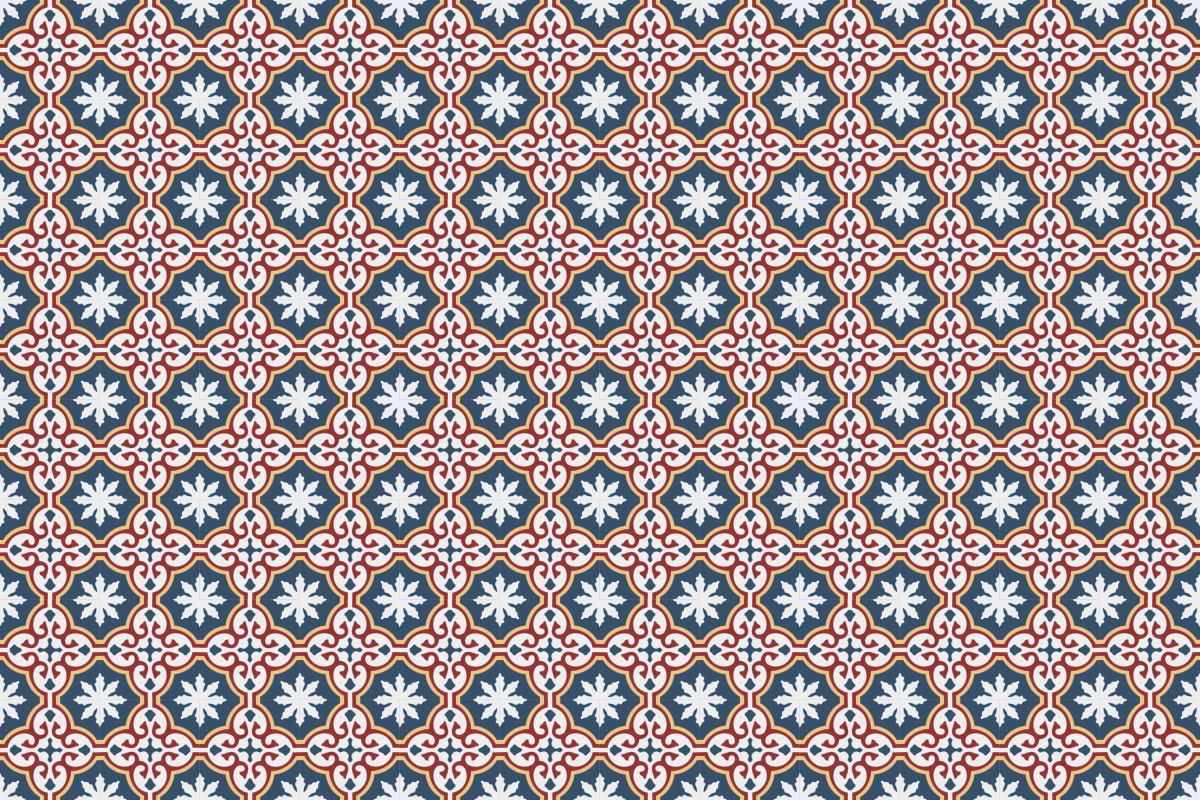 Complete repeated pattern for Opolus handcrafted cement tile