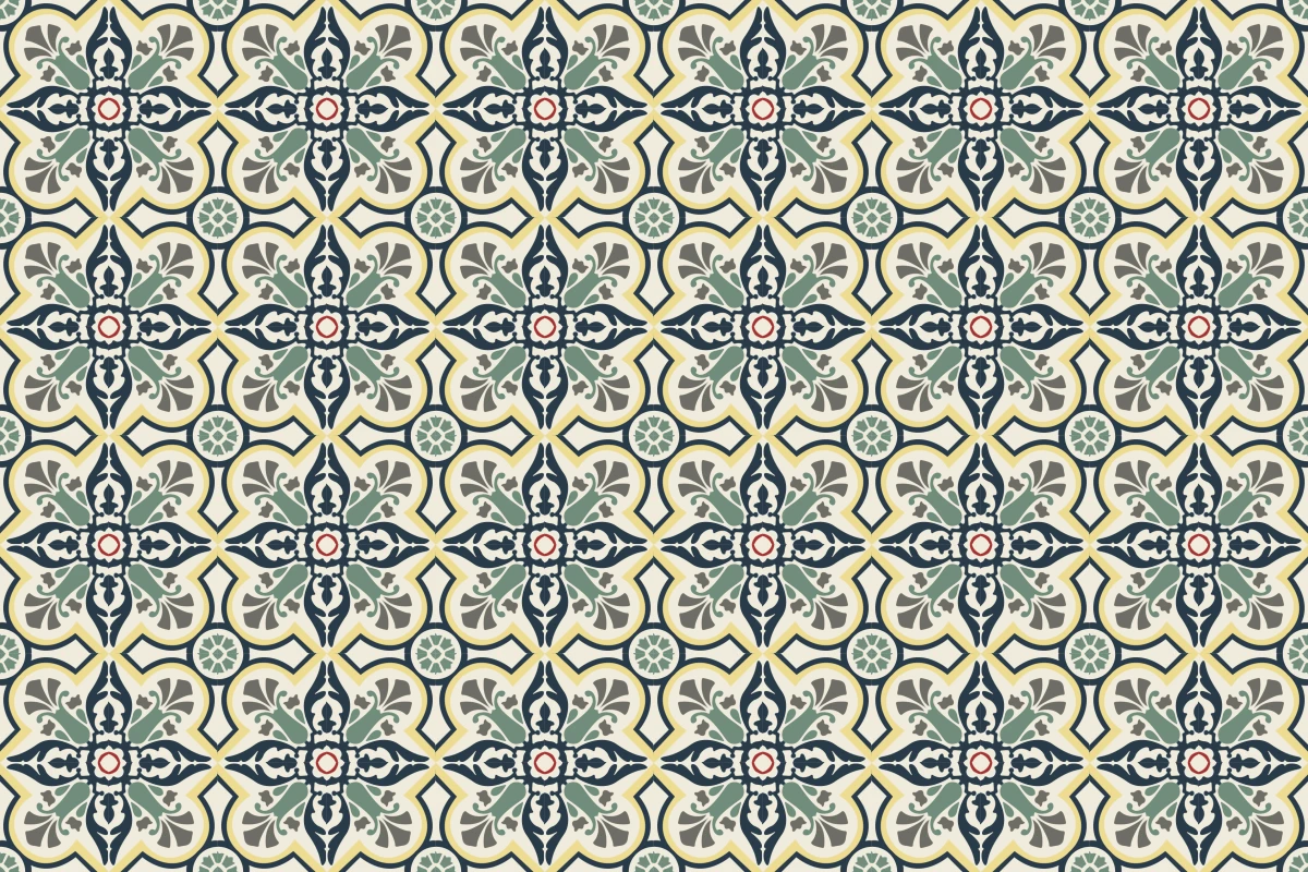 Complete repeated pattern for Paladio handcrafted cement tile