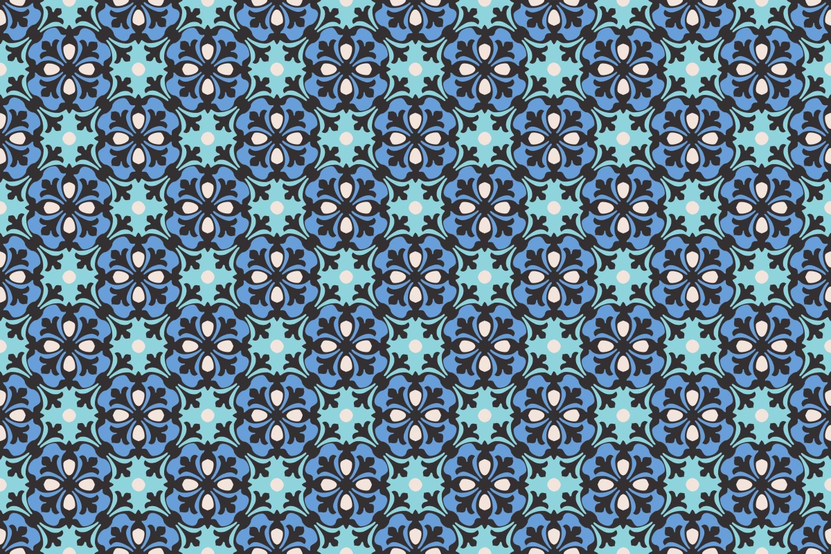 Patrón completo repetido del mosaico artesanal Petalos 1