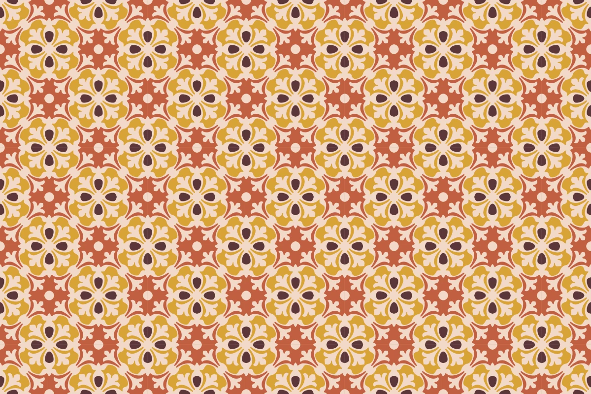 Patrón completo repetido del mosaico artesanal Petalos 2