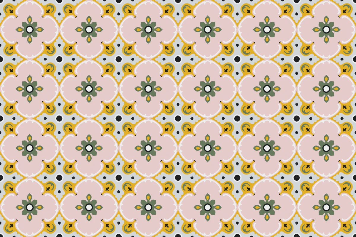 Patrón completo repetido del mosaico artesanal Plumeria