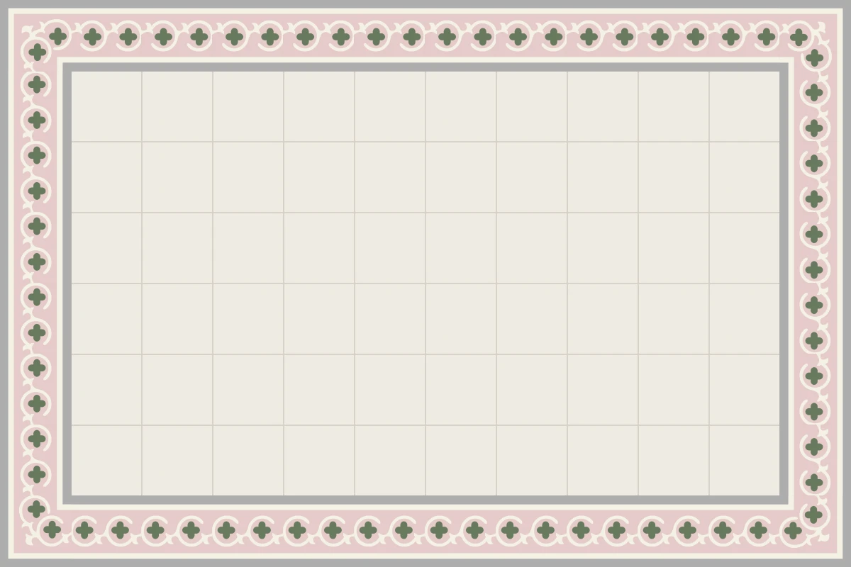 Complete repeated pattern for Praga Esquina handcrafted cement tile