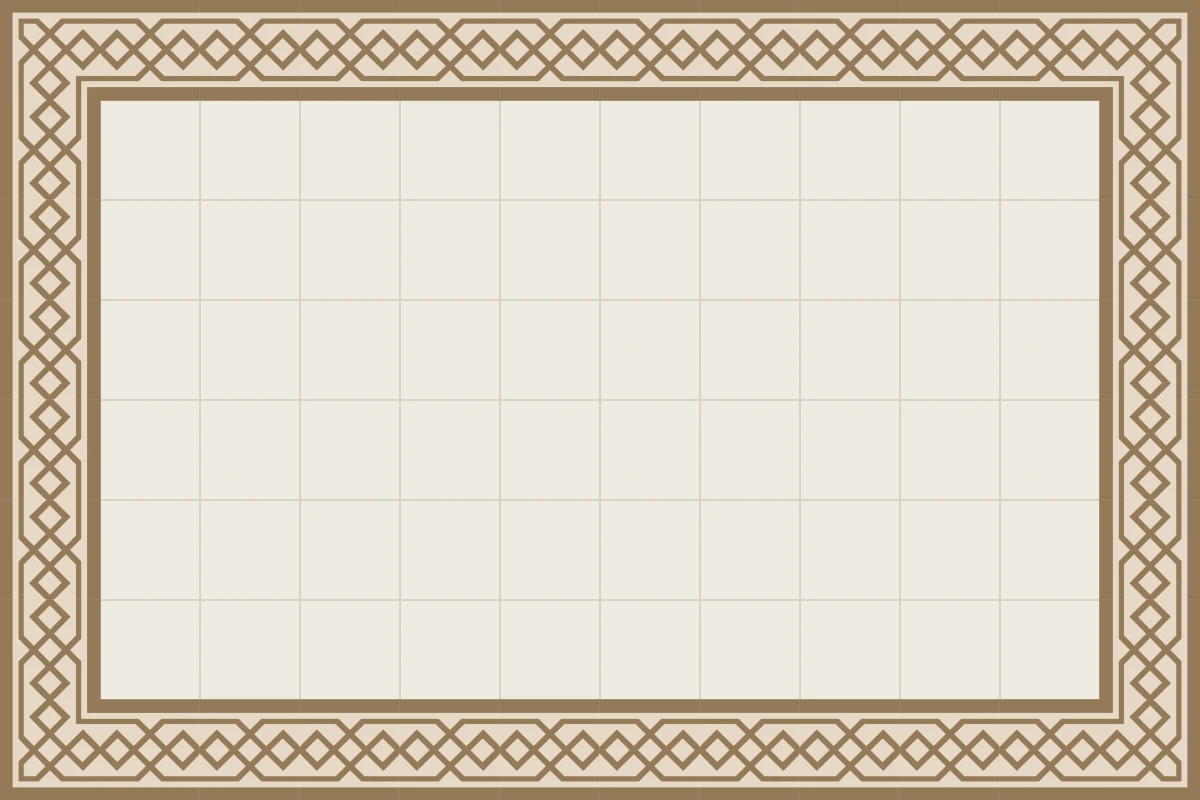 Complete repeated pattern for Romano Esquina handcrafted cement tile