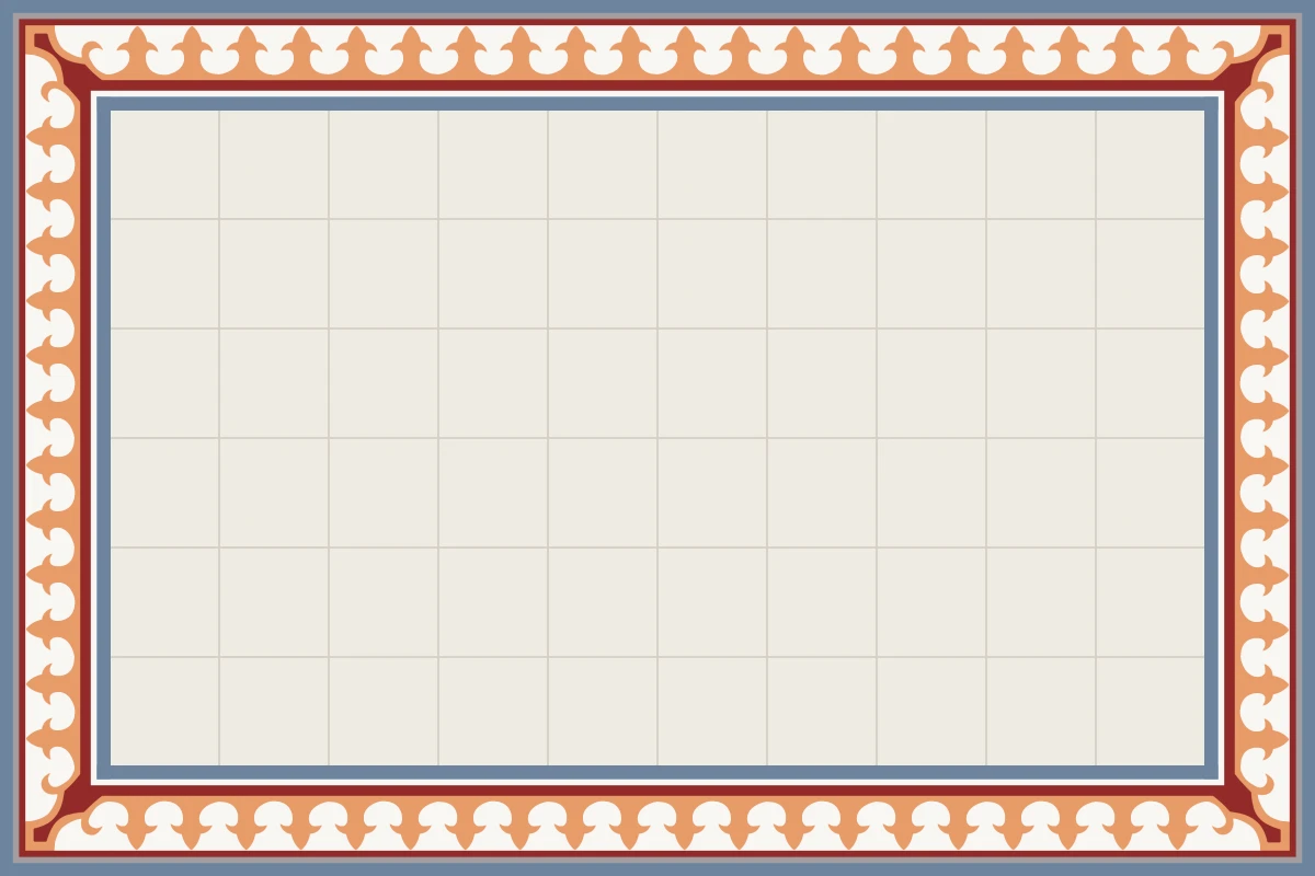 Complete repeated pattern for Royal Esquina handcrafted cement tile