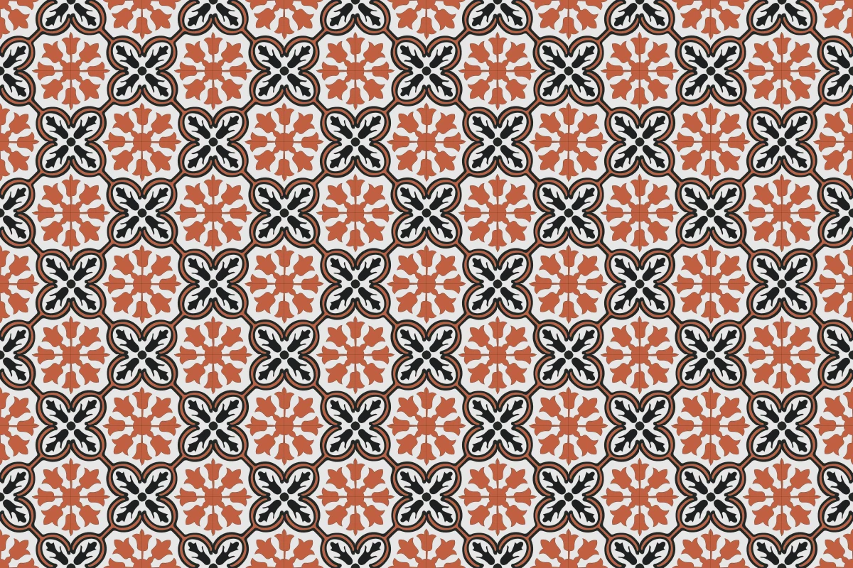 Complete repeated pattern for Telomero handcrafted cement tile