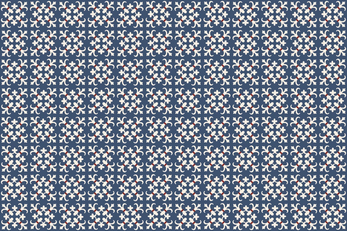 Complete repeated pattern for Temple handcrafted cement tile