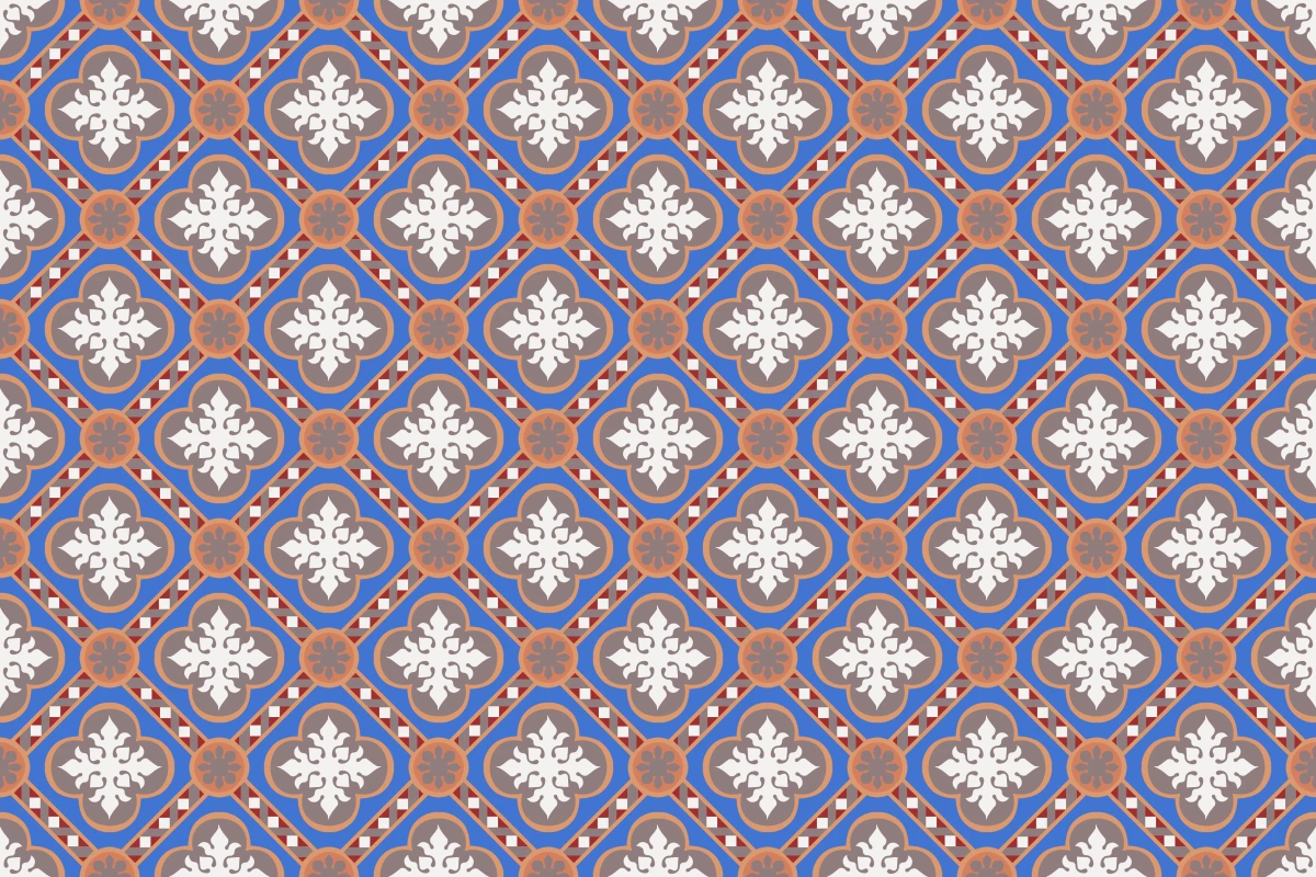 Complete repeated pattern for Vienna handcrafted cement tile