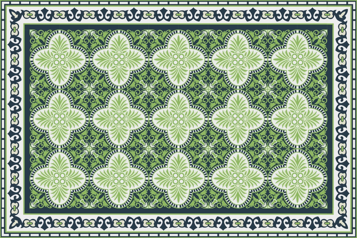 Complete cement tile rug pattern TAPETE ARECALES