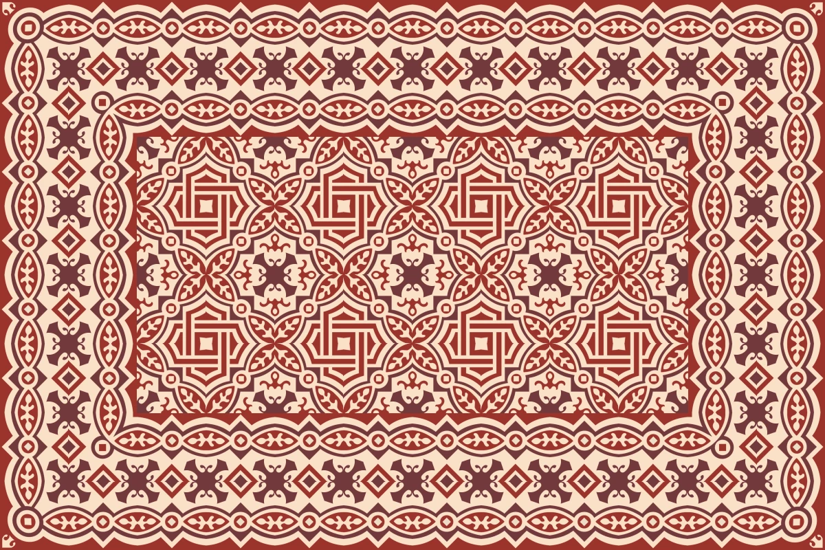 Complete cement tile rug pattern TAPETE BELMONTE