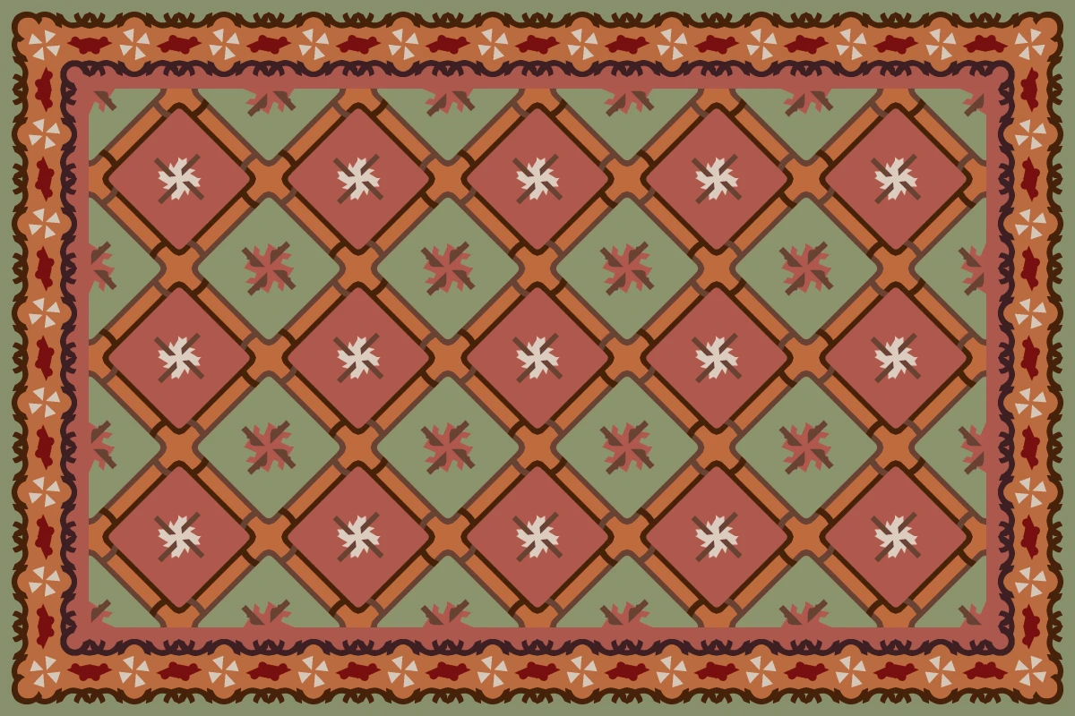 Complete cement tile rug pattern TAPETE COLON