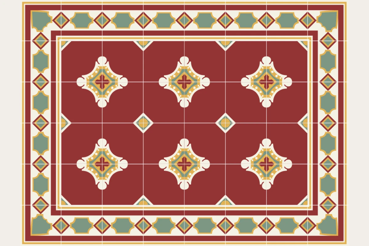Complete cement tile rug pattern TAPETE ESTAMBUL I