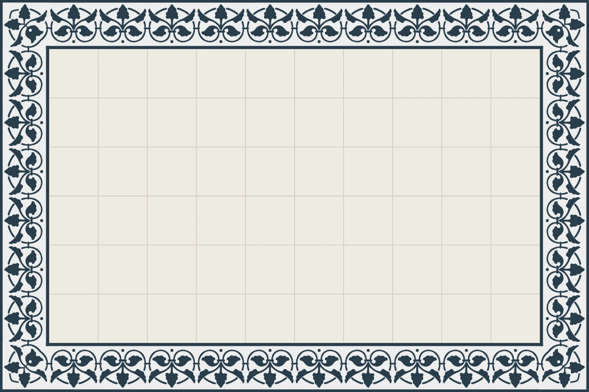 Complete cement tile rug pattern TAPETE NATURE